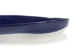 SERAX Plat rond lapis lazuli swirl - points blancs grès émaillé Ø 36 cm Feast By Ottolenghi Hot