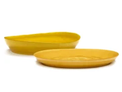 SERAX Plat rond sunny yellow - points noirs grès émaillé Ø 30 cm Feast By Ottolenghi Best