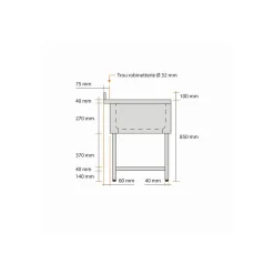 Plonge 1 bac inox 100 cm x 85 cm Avec dosseret à droite Avec étagère - PROINOX Online