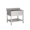 Plonge 1 bac inox 100 cm x 85 cm Avec dosseret Avec étagère - PROINOX Best