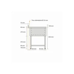 PROINOX Plonge 2 bacs inox 200 cm x 85 cm Avec dosseret Avec étagère Online