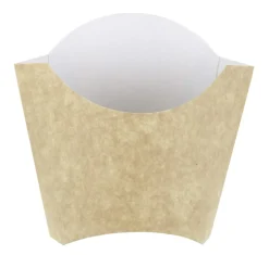 HUHTAMAKI Pochette à frites beige Ø 12 cm 12x5x8,5 cm 40 cl (100 pièces) Hot