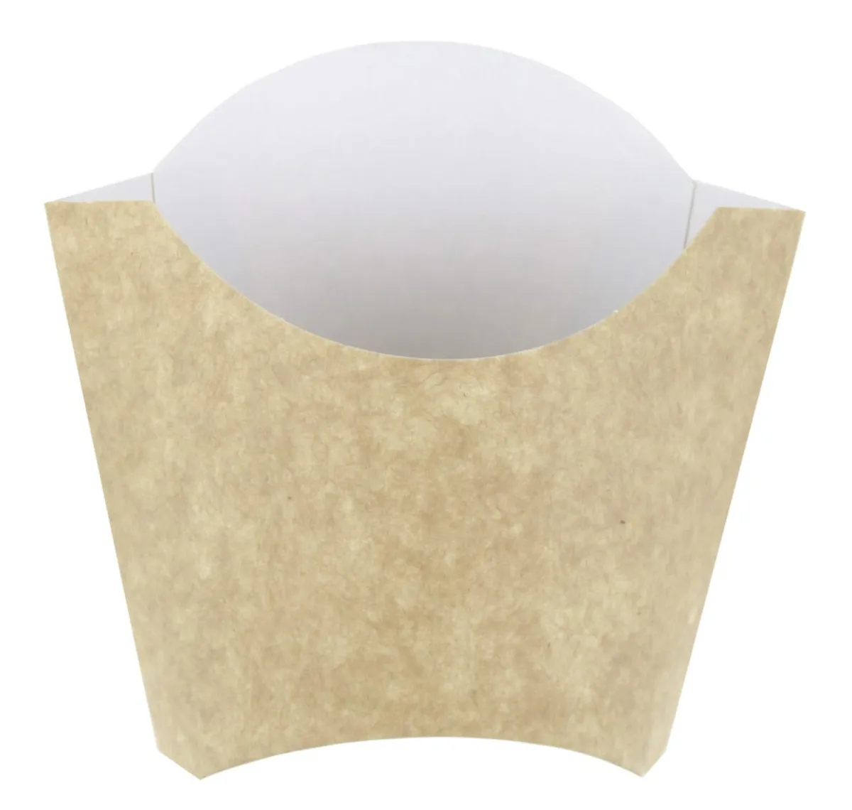 HUHTAMAKI Pochette à frites beige Ø 12 cm 12x5x8,5 cm 40 cl (100 pièces) Hot