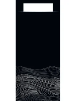 Pochette noir papier 20x10 cm Waves (50 pièces) - PRO.MUNDI Best