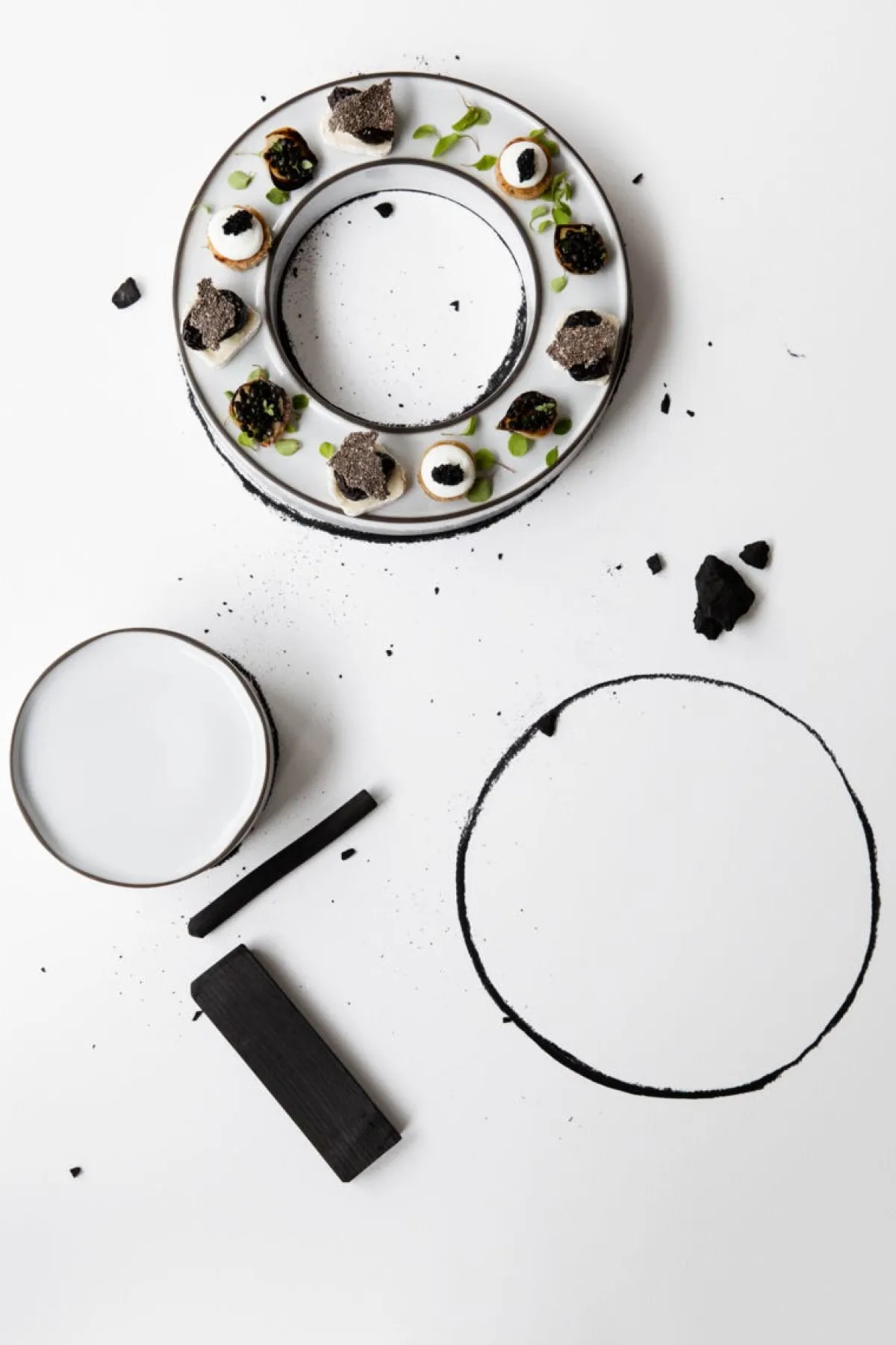 REVOL Podium rond blanc porcelaine culinaire Ø 15 cm Caractère