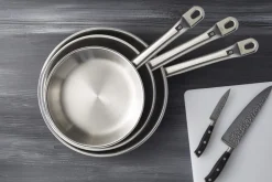 Poêle rond inox Ø 24 cm 5,5 cm Qualiplus - PRO.COOKER