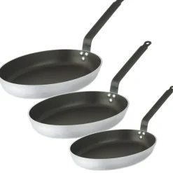 Poêles D24/28/32 cm rond aluminium Revêtement anti-adhésif Ø 32 cm (3 pièces) - PRO.COOKER Best