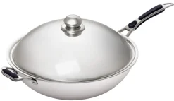 BARTSCHER Poêle wok à induction rond inox Ø 36 cm 11 cm 6 L