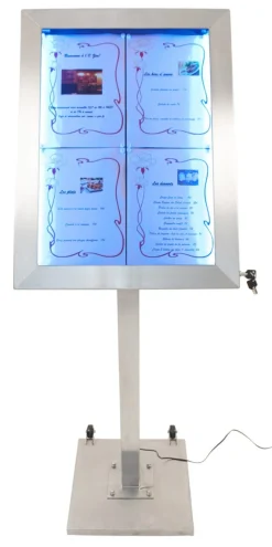 Porte-menu lumineux rectangulaire 4 pages led - SECURIT Sale