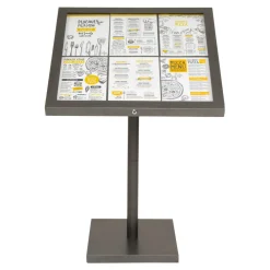 Porte-menu lumineux rectangulaire gris 6 pages led - SECURIT Sale