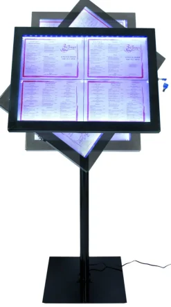 SECURIT Porte-menu lumineux rectangulaire noir 4 pages led Sale
