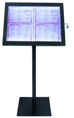 SECURIT Porte-menu lumineux rectangulaire noir 4 pages led Sale