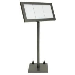 SECURIT Porte-menu lumineux rectangulaire gris 3 pages led Outlet
