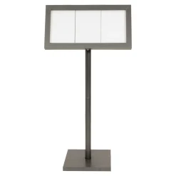 SECURIT Porte-menu lumineux rectangulaire gris 3 pages led Outlet