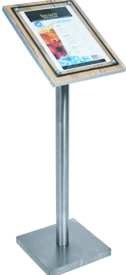 Porte-menu rectangulaire brun 1 pages Glass Star - SECURIT Best