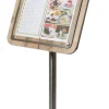 SECURIT Porte-menu rectangulaire brun 4 pages Glass Star