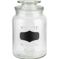 APS Pot avec couvercle et étiquette pour craie verre Ø 11,5 cm 19,5 cm 1,2 L New