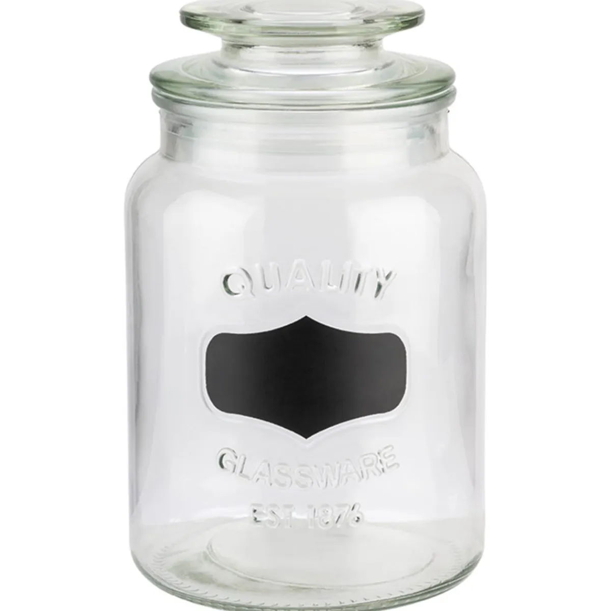 APS Pot avec couvercle et étiquette pour craie verre Ø 11,5 cm 19,5 cm 1,2 L New