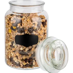 APS Pot avec couvercle et étiquette pour craie verre Ø 11,5 cm 19,5 cm 1,2 L New
