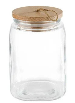 APS Pot avec couvercle verre 14x14x21,5 cm Woody New