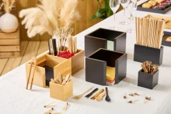 Pot carré bambou noir 6x6x6 cm Oxstal (20 pièces) - PRO.MUNDI Outlet