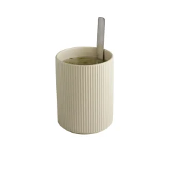 Pot haut rond beige porcelaine Ø 12,5 cm The Grid - APS Online