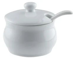 Pot moutardier seul rond blanc porcelaine 4,9 cm Ø 7,2 cm - PRO.MUNDI Sale