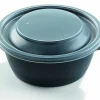 Aucune Pot rond noir Ø 13,3 cm 5,3 cm 37,5 cl Fast Pac (50 pièces) Clearance