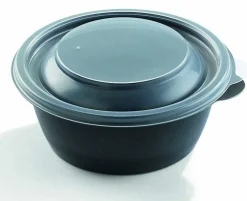Aucune Pot rond noir Ø 13,3 cm 5,3 cm 37,5 cl Fast Pac (50 pièces) Clearance