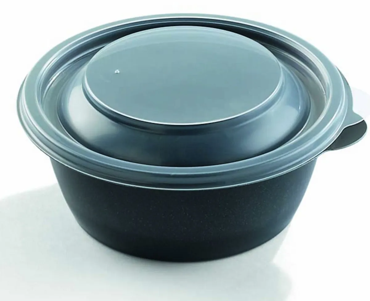 Aucune Pot rond noir Ø 13,3 cm 5,3 cm 37,5 cl Fast Pac (50 pièces) Clearance