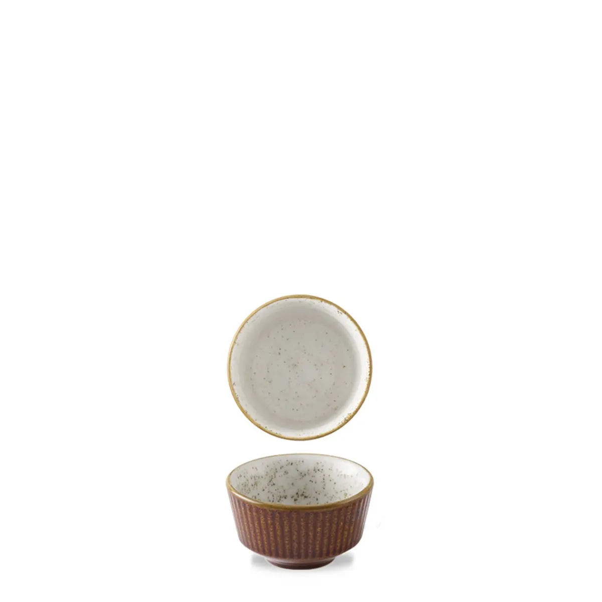 Pot à sauce rond brun porcelaine vitrifiée Ø 8 cm Stonecast Natural - CHURCHILL Outlet