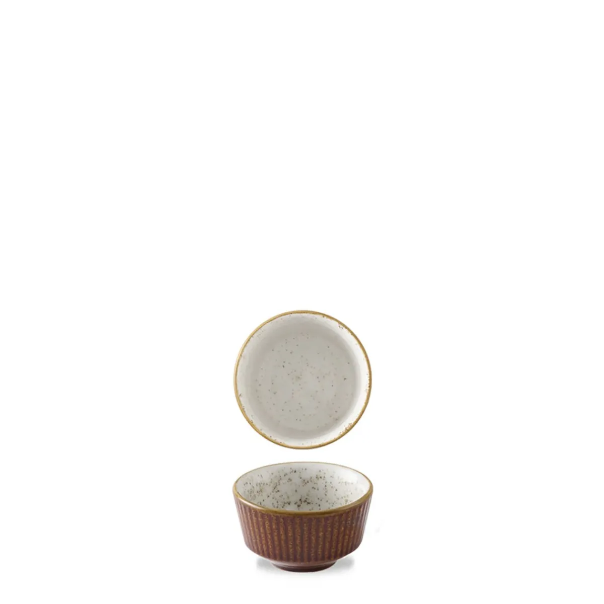 CHURCHILL Pot à sauce rond brun porcelaine vitrifiée Ø 6,9 cm Stonecast Natural New