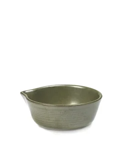 Pot à sauce rond vert grès émaillé Ø 11 cm Surface - SERAX New