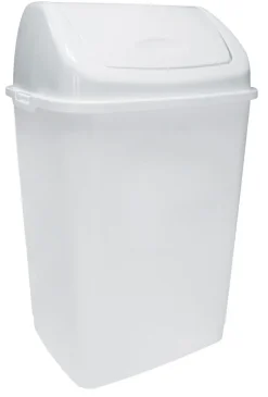ROSSIGNOL Poubelle couvercle basculant plastique 18 L blanc Best