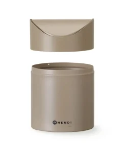 Poubelle de table couvercle pivotant beige acier Ø 120 cm 16,5 cm Uniq - HENDI Sale