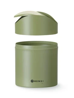 HENDI Poubelle de table couvercle pivotant vert acier Ø 120 cm 16,5 cm Uniq Sale