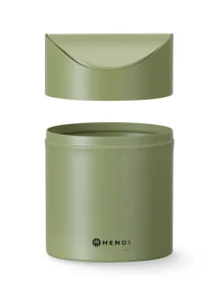 HENDI Poubelle de table couvercle pivotant vert acier Ø 120 cm 16,5 cm Uniq Sale