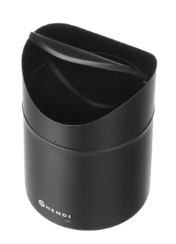 HENDI Poubelle de table couvercle pivotant noir acier Ø 120 cm 16,5 cm Uniq Online