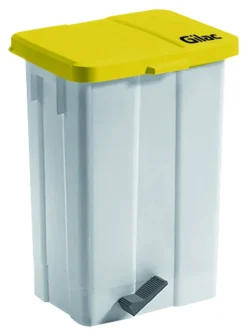 Poubelle à pédale plastique 50 L blanc - GILAC Outlet