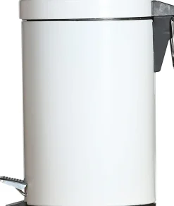 Poubelle à pédale rond blanc acier - PROBBAX Clearance