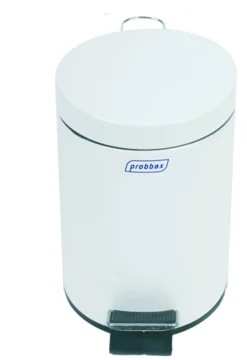Poubelle à pédale rond blanc acier - PROBBAX Clearance