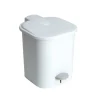 GILAC Poubelle à pédale rond blanc plastique Best