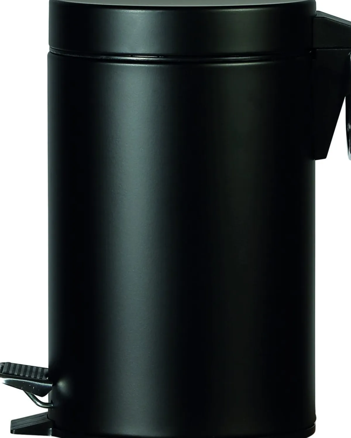 PROBBAX Poubelle à pédale rond noir mat métal Outlet