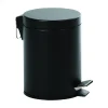 Poubelle à pédale rond noir mat métal - PROBBAX