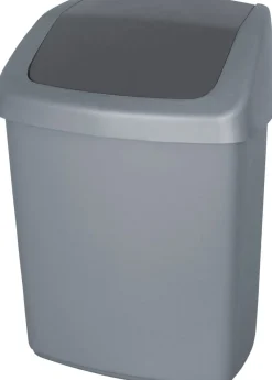 Poubelle plastique 15 L gris - PROBBAX Discount