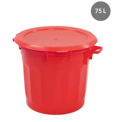 GILAC Poubelle plastique 75 L rouge Outlet