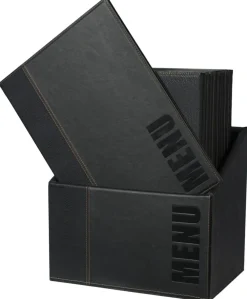 SECURIT Protège-menu rectangulaire noir 4 vues ajoutables (20 pièces) New
