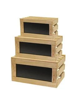TABLECRAFT Présentoir brun bois 49 cm (3 pièces)