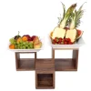ZEPE Présentoir carré brun noyer 21 cm Nature (3 pièces) Hot
