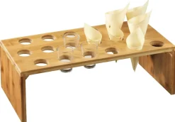 Présentoir haut pour cônes en pin et verrines bambou 46 cm x 14 cm Oxstal (4 pièces) - PRO.MUNDI